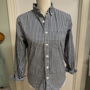 Abercrombie & Fitch Navy and White Gingham Shirt